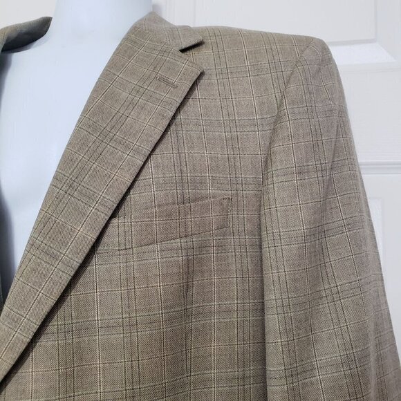 Daniel Cremieux Loro Piana Wool Blazer Plaid Green 2 Button Jacket Mens Sz 46 - Picture 3 of 10